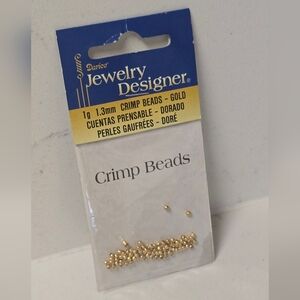 1g 1.3mm Darice Gold Jewelry Designer Crimp Beads